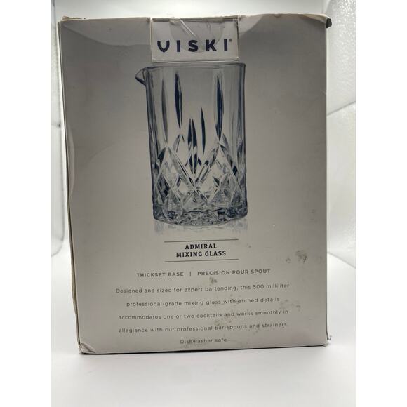 Viski Lead Free Crystal Pedestal Cocktail Mixing Glass - 4.2 x 3.65 x 5.5” NIB - Picture 10 of 13